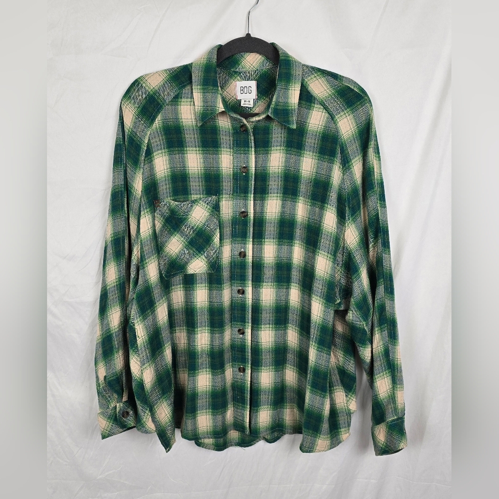 Urban Outfitters BDG Keanu Flannel Lightweight Shirt sz M Slouchy Gore Core